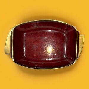 Carlton Ware Rouge Royale 9” Dish Maroon with Gold Handles 1965 Made In England